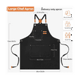 thumbnail image 1 of Tablier de Chef pour Hommes, Tablier en Toile de Coton Robuste Tablier de Dos avec Bretelles Ajustables et Poches Noir, 1 of 6