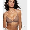 thumbnail image 3 of Women's Cosnufy Sheer Balconette Bra Demi Unlined Plunge Mesh See Through Sexy Bras Underwire, 3 of 6