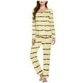 thumbnail image 2 of Birdeem Ensembles de Pyjama pour Femmes, Hauts et Pantalons Décontractés Unis, Manches 3/4, 2 of 5