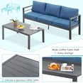 thumbnail image 4 of YODOLLA Ensemble de Mobilier de Patio Extérieur en Aluminium 7 Pcs, Ensemble de Conversation avec Canapé Sectionnel en Osier Bleu Toutes Saisons, 4 of 9