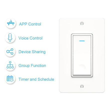 Wi-fi in-Wall Smart Switch Voice Control Smart Life APP Remote Control Timer Share Device for Android (Best Voice Control App For Android)
