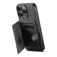 thumbnail image 2 of Funda magnética para iPhone 13 Pro Max con textura cruzada y tarjetero desmontable., 2 of 5