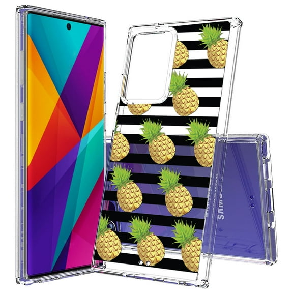Beyond Cell compatible with Galaxy Note20 Ultra (2020)Case, Transparent Clear Shock Absorption Cushion Bumper Corner Soft TPU   PC Cover Pineapples pattern