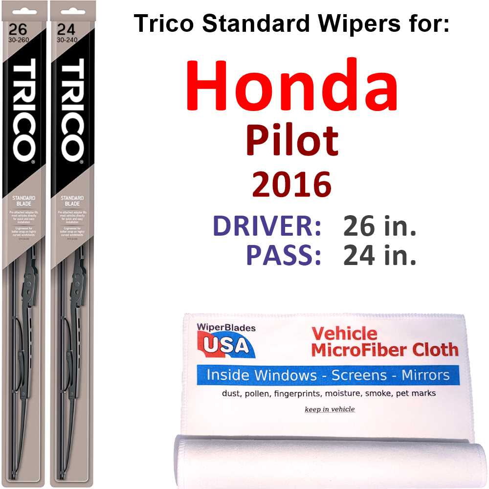 2016 Honda Pilot Wiper Size