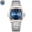 Rose gold with blue dial and steel strap model, variant on Ultra-thin men's watch, waterproof, luminous quartz watch, dual calendar watch, day of the week display, men's wristwatch, fashionable trendy watch