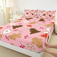 thumbnail image 3 of Castle Fairy Teenagers Gingerbread Man 3pcs Twin Sheet Sets,Festival Xmas Twin Fitted Sheet,Christmas Tree Breathable Flat Sheet,Lightweight Room Decor, 3 of 7