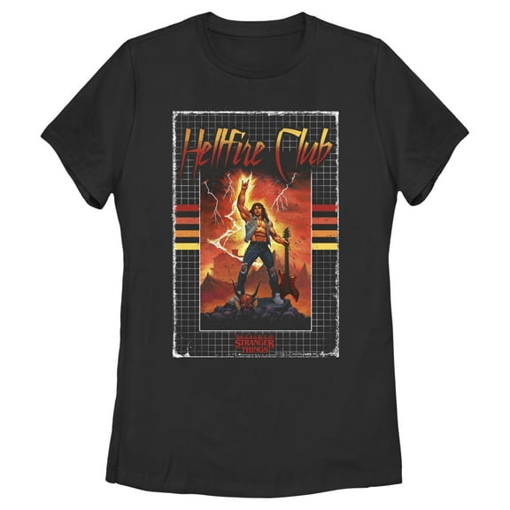 Netflix Women's Stranger Things VHS Rockstar Eddie Munson Graphic T-Shirt