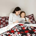 thumbnail image 5 of Feelyou Snowflake Queen Comforter Set for Teens, Black Red Plaid Bedding Sets, Merry Christmas Reversible Bedding Comforter Set, Microfiber Bedroom Decor, 3pcs, 5 of 8