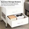 thumbnail image 5 of Beddle Nightstand with Charging Station, LED Bedside Table with 2 Fabric Drawer, 2-Tier End Table for Bedroom, Living Room, White, 5 of 8