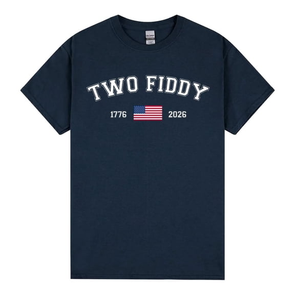 Two Fiddy 1776-2026 T-Shirt, America 250th Anniversary Patriotic American Flag Independence Day Tee