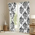 thumbnail image 3 of Manfei Vintage bohemian Flowers Black Out Curtains,Damask Victorian Baroque Curtains Pack of 2 (42x63 Each),Black White Bedroom Curtains For Girls Boys,Ultra Soft Home Decor, 3 of 6