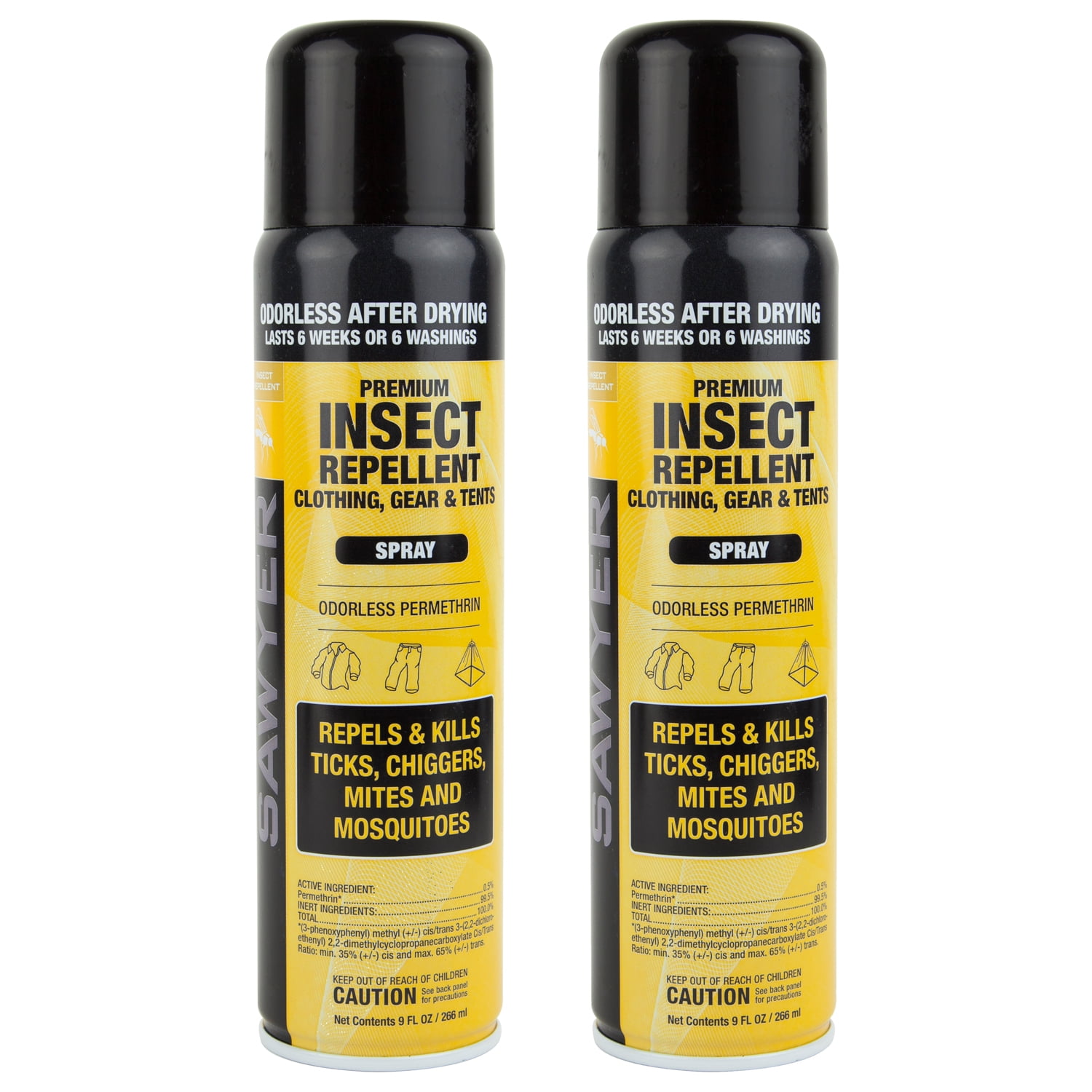 Sawyer Products SP6022 Premium Permethrin Insect Repellent, Aerosol Spray, 9 Ounce, Twin Pack
