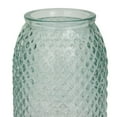 thumbnail image 4 of DecMode Teal Recycled Glass Handmade Slim Spanish Decorative Vase with Textured Diamond Pattern, 6" x 6" x 11", 4 of 8