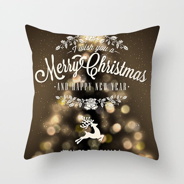 Funda de almohada de cuero con diseño de melocotón navideño Funda de almohada navideña para sofá Funda de cojín para el hogar