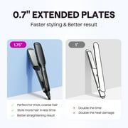 Wavytalk Titanium 1.75 Inch Hair Straightener, Wet to Straight Flat Iron with Dual Voltage Leave Silky & Smooth, Black