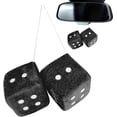 thumbnail image 1 of HUGFEGWE Car Interior Hanging Fuzzy Dice - Mirror Hanging Couple Fuzzy Plush Dice | Auto Rear Mirror Plush Pendant | Lorry Rear View Mirror | Colorful Heart Embroidered Fuzzy Plush Dice CJB91-4568, 1 of 7