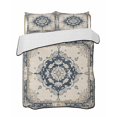 thumbnail image 2 of Navy Blue Boho Queen Size Down Alternative Comforter, Lightweight Comforter Quilt Bedding Set with Pillow Shams Retro Southwestern Ethnic Geometric All Seasons Bed Comforter Duvet Insert 90"x96", 2 of 7