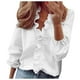 thumbnail image 2 of ICHUANYI Clearance Women Casual Full Sleeve V-Neck Tops Loose Shirts Plus Size Women Clothing(White, L) ICHUANYI WER2023080703663, 2 of 7