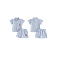 thumbnail image 2 of Loicainy Baby Boy Flag Outfit 4th of July Loose Fit Button Down Shirt  Shorts Set Patriotic Toddler Independence Day Clothes 6 12 18 24 Months 2T 3T 4T, 2 of 9