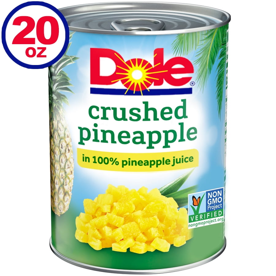 Dole Crushed Pineapple in 100 Pineapple Juice, Canned Pineapple, 20 Oz