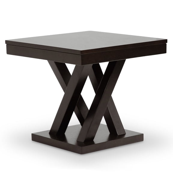 Allora Contemporary End Table in Cappuccino
