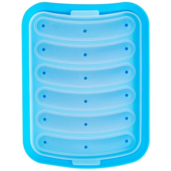 Grid Non-Stick Silicone Sausage Mold Hot Dog Mold for Oven Microwave (Blue)