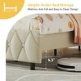 thumbnail image 4 of 4 EVER WINNER Twin Bed Frame, Upholstered Platform Bed Frame with Headboard and Footboard, Twin Size Bed Frame, Diamond Headboard and Footboard Design, Beige, 4 of 7