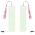 thumbnail image 2 of Kdxio Pistachio Green Checkboard Print Metal Tassel Bookmarks,Perfect Gift for Art Lovers and Bookworms Metal Bookmarks for Women, 2 of 8