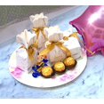 thumbnail image 5 of 50 Uds. cajas de regalo de boda JM para dulces con decoración de cinta dorada, 5 of 5