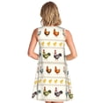 thumbnail image 2 of Bixox Funny Chicken Print Women's Sleeveless A-Line Dress with Pockets, Casual Knee-Length Tank Dress for Summer-Large, 2 of 7