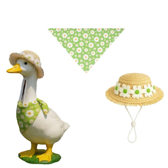 Goose Outfit Lawn Porch Goose Clothes With Hat,Porch Goose Outfits Yard Goose Outfits,Plastic Goose Costume for 23" Cement Goose Easter Party Outdoor Patio Yard Lawn Art Decoration