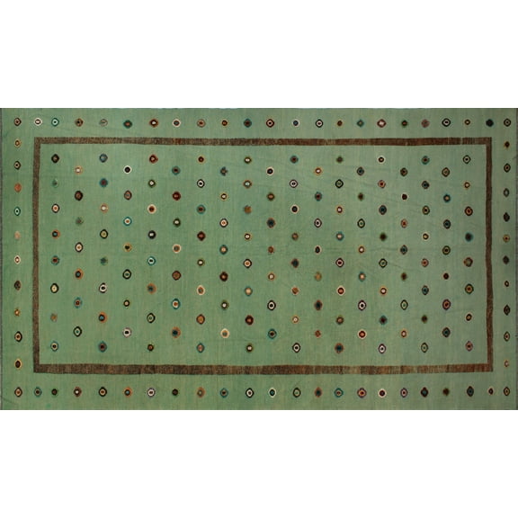 Berjasta Kaison Mint Green/Brown Rug, 9'10" x 16'5"