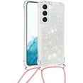 thumbnail image 2 of Long Crossbody Lanyard Clear Case for Samsung Galaxy S23+ Plus with Adjustable Neck Strap, Glitter Sparkly Bling Quicksand Phone Cover Cases for Samsung Galaxy S23 Plus Rose Gold QKG Colorful, 2 of 14