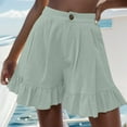 thumbnail image 2 of AYA Femmes Nouvelle Couleur Unie Coton Été Porter Décontracté Jambe Large Shorts Amples, 2 of 5