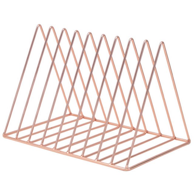 Coofit File Sorter Stand Triangle: Metal 7 Slots Magazine Wire Holder Desktop File Rack