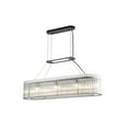 thumbnail image 2 of ALOADECOR 8-Light W39'' Modern Linear Rectangle Chandelier With 2 Tiered Glass Rods in Matte Black Finish Elegant Pendant Lighting for Dining Room Kitchen Island, 2 of 8