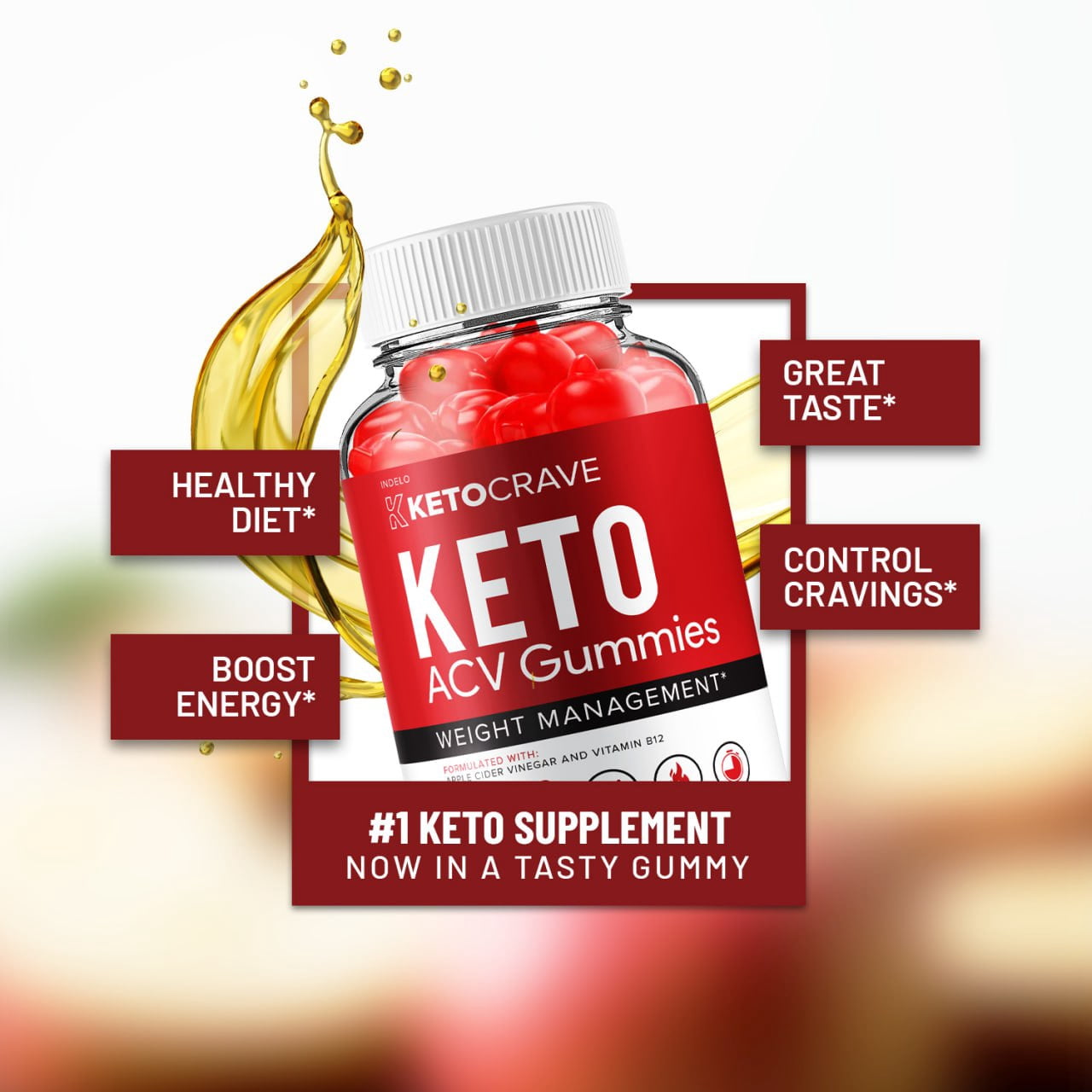 (2 Pack) Keto Crave Keto ACV Gummies - Apple Cider Vinegar Supplement for Weight Loss - Dietary Supplement for Weight Management & Metabolism - (120 Gummies)