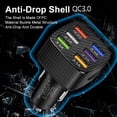 thumbnail image 5 of 6-Port USB Car Charger, QC3.0 Quick Charger, Compatible with Compatible for iPhone & Android,Samsung Galaxy S10 S9 Plus, 5 of 9