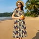 thumbnail image 4 of Balery Fashion Hippie Girl Vestidos sueltos de manga corta para mujer, vestidos de verano 2025, vestidos casuales de corte A con vuelo., 4 of 6