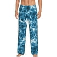 thumbnail image 1 of Fotbe Blue Tie Dye Pantalones de Pijama para Hombre, Pantalones de Dormir, Pantalones de Casa con Cintura Ajustable y Bolsillos-Small, 1 of 6