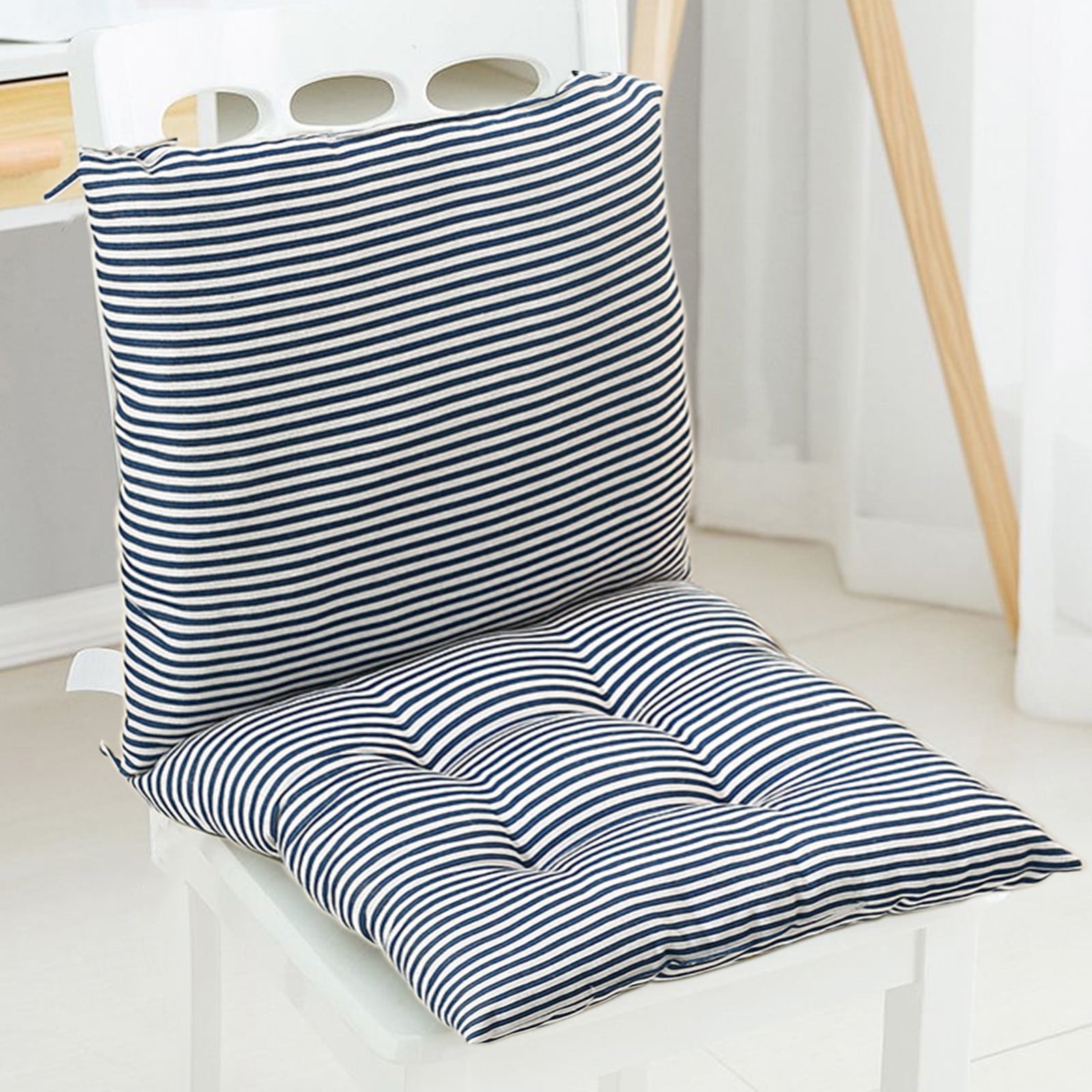 potrochi Outdoor Chair Cushion, Indoor/Outdoor Solid Back 1 Piece Square Corner Chair Cushion with Ties, Deep Seat, Weather, and Fade Resistant, Chair Cushions for Dining Chairs