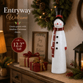 thumbnail image 5 of Christmas Snowman Figurine, Cute Snowman Wearing Red Hat & Scarf Designs, Mini Snowman Statue for Mantel, Shelf, Table, Desk and Indoor Home Christmas Decoration, White, 5 of 7