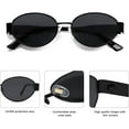 thumbnail image 3 of KWATE Retro Oval Sunglasses for Women Men Trendy Sun Glasses Classic Shades UV400 Protection, 3 of 4