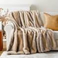 thumbnail image 4 of Yellow Faux Fur Blanket,Cozy Mink Faux Fur Throws for Couch,Plush Fur Throw Blanket,50"x60", 4 of 8