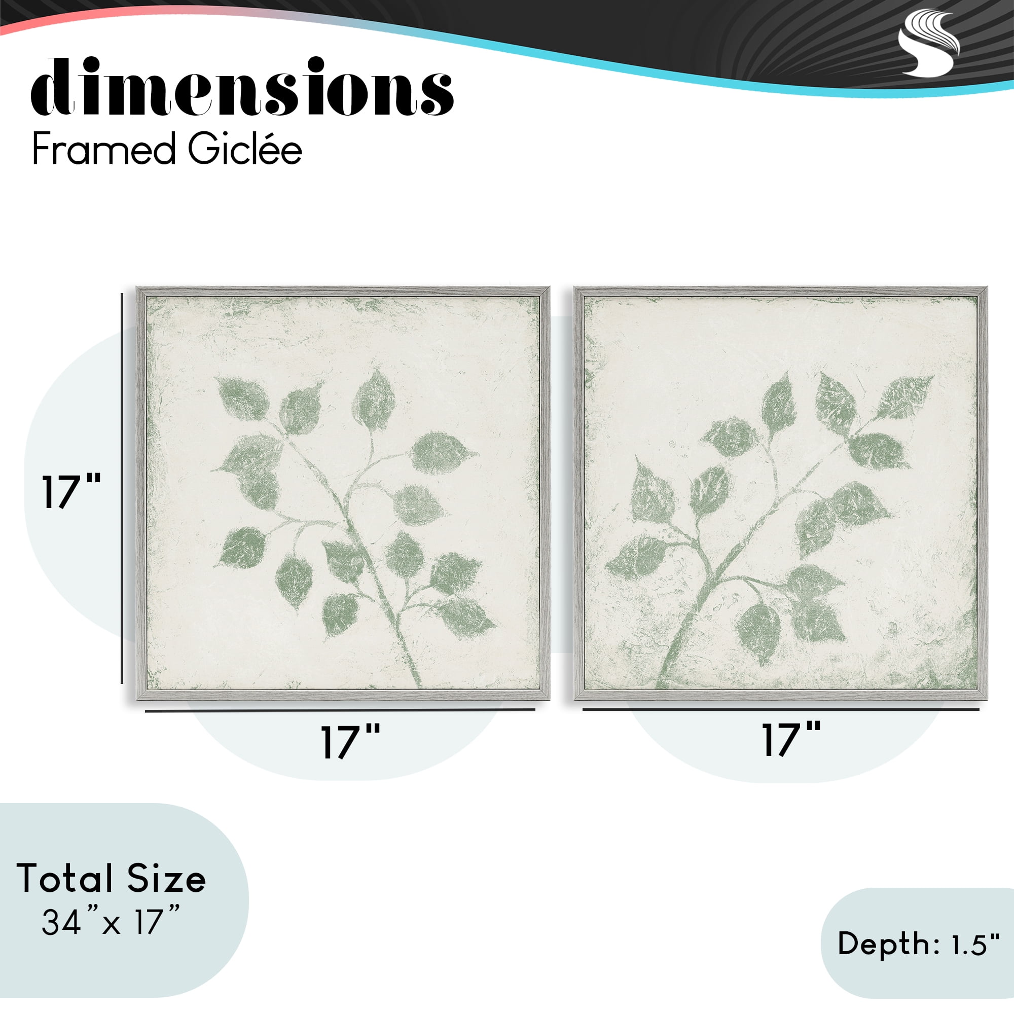 Stupell Industries November Leaves Soft Plants 2 Piece Gray Framed Giclee Art Set, design by Michael Marcon