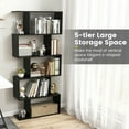thumbnail image 7 of Canddidliike 5-Tier Bookshelf with Anti-Toppling Device for Living Room Home Office-Black, Tall Bookshelf, Book Shelves for Living Room, Home Office, Bedroom, Balcony, 7 of 7