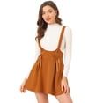 thumbnail image 1 of INSPIRE CHIC Faldas Con Tirantes De Cintura Alta Para Mujer Con Cordones Y Minifalda Con Tirantes marrón XS, 1 of 6