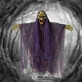 thumbnail image 3 of 1PC Halloween Hanging Ghost with Glowing Eyes Screaming Sound Horror Haunted House Decoration Halloween Party Props 2021, 3 of 6