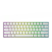 GK61 Mechanical Gaming Keyboard | 61 Keys RGB Backlit for PC/Mac ( White, Gateron Optical Silver)