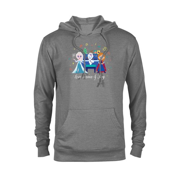 Disney 100 Frozen Christmas Elsa Anna Olaf Love Peace & Joy - Pullover Hoodie for Adults - Customized-Athletic Heather